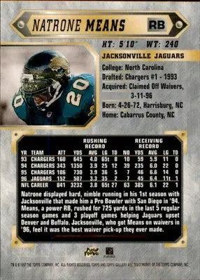 Natrone Means - 1997 Topps Gallery - #35 - Football - Football Card Single