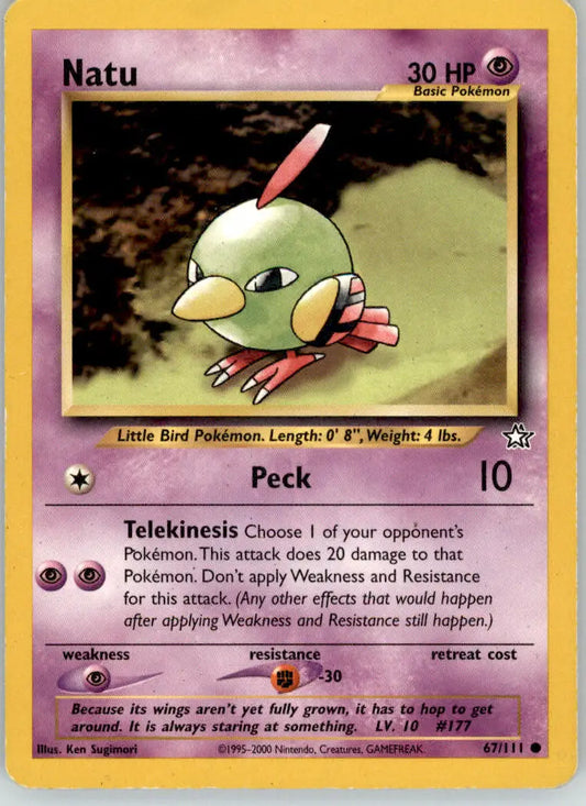 Natu - Neo Genesis - 67/111 - Unlimited HP Pokemon - Pokémon Card Single