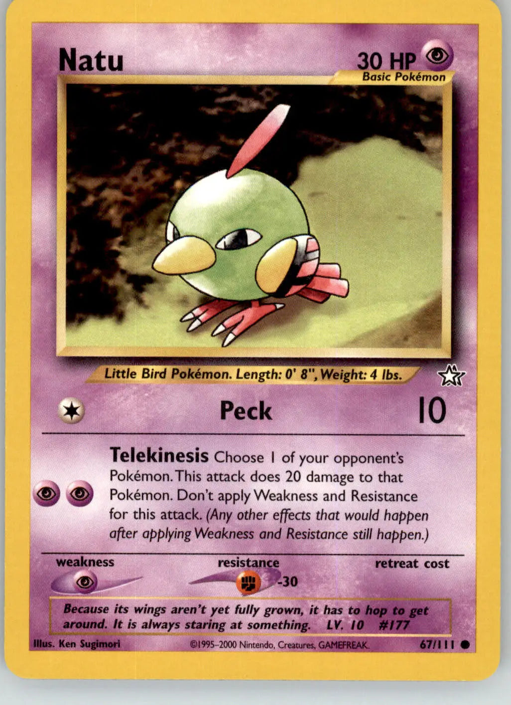 Natu - Neo Genesis - 67/111 - Unlimited NM Pokemon - Pokémon Card Single