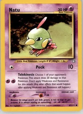 Natu - Neo Genesis - 67/111 - Unlimited NM Pokemon - Pokémon Card Single