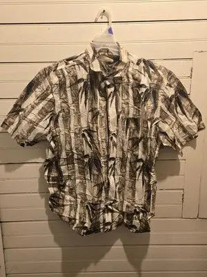 Natural Issue Shirt Mens L Short Sleeve Button Up Tropical Print Cotton Casual - Apparel