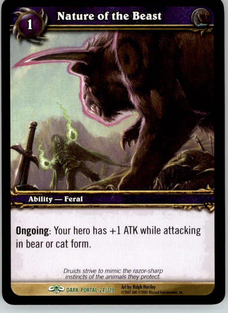 Nature of the Beast - Dark Portal - 24 - NM World of Warcraft - TCG Card Single