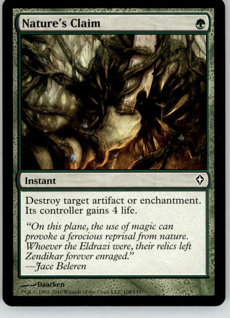 Nature’s Claim - Worldwake - 108 - LP Magic: The Gathering - Magic Card Single