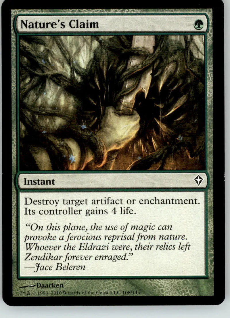 Nature’s Claim - Worldwake - 108 - MP Magic: The Gathering - Magic Card Single