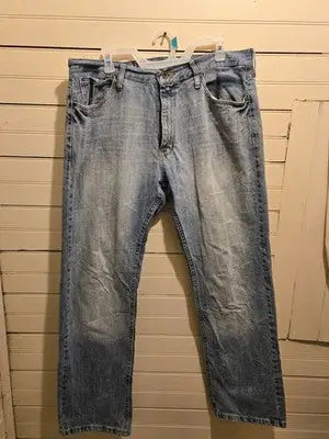 Nautica Jeans Mens 36 32 Light Wash Straight Leg Faded Casual Denim Relaxed Fit - Apparel