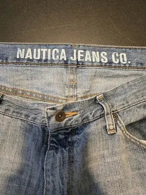 Nautica Jeans Mens 36 32 Light Wash Straight Leg Faded Casual Denim Relaxed Fit - Apparel