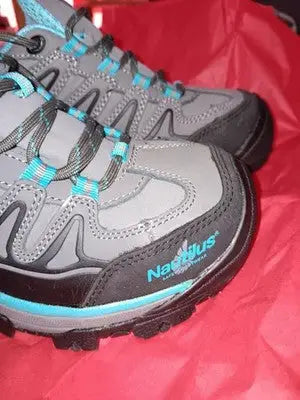 Nautilus size 6.5W Women’s Black Blue Lace Up Safety Toe Work Shoes Gently Used - Other