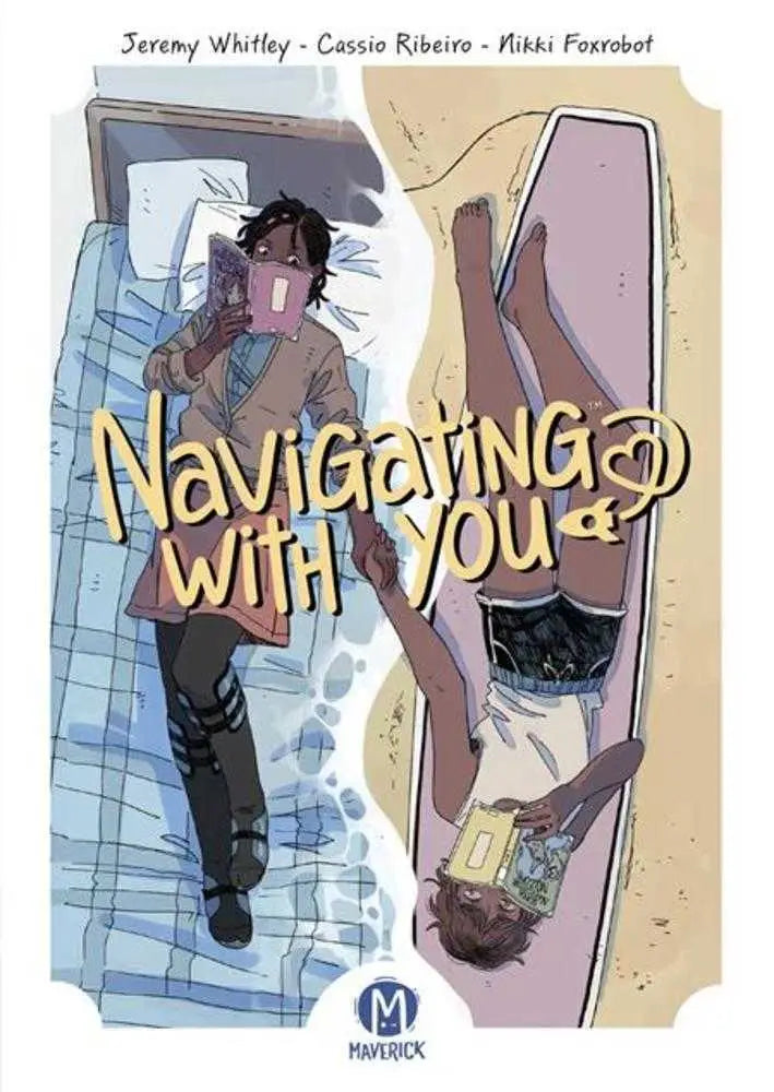 Comic book cover for Navigating With You TPB featuring navigator Nozomi, poc-led wlw romance, missing volumes