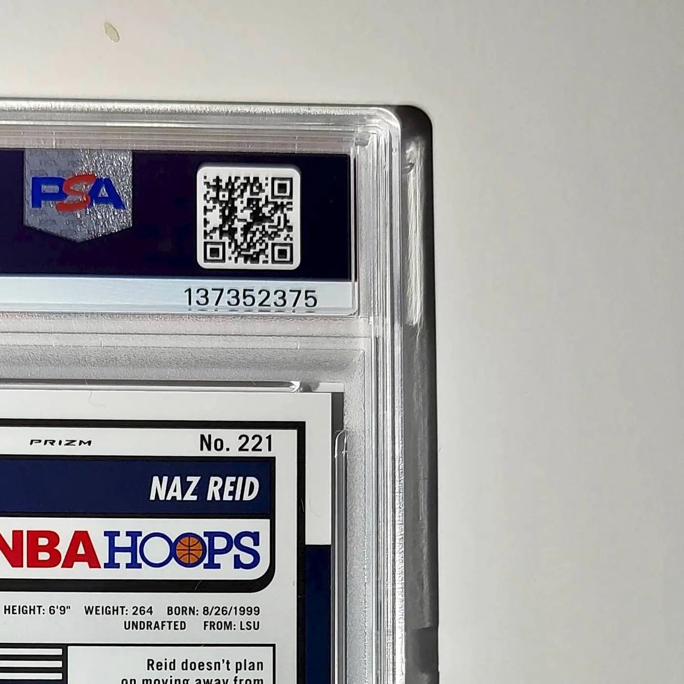 Naz Reid 2023 Panini Hoops Premium #221 59/149 Red Disco Prizm PSA 10 Gem Mint