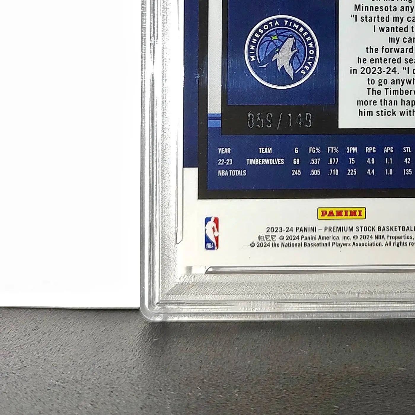 Naz Reid 2023 Panini Hoops Premium #221 59/149 Red Disco Prizm PSA 10 Gem Mint