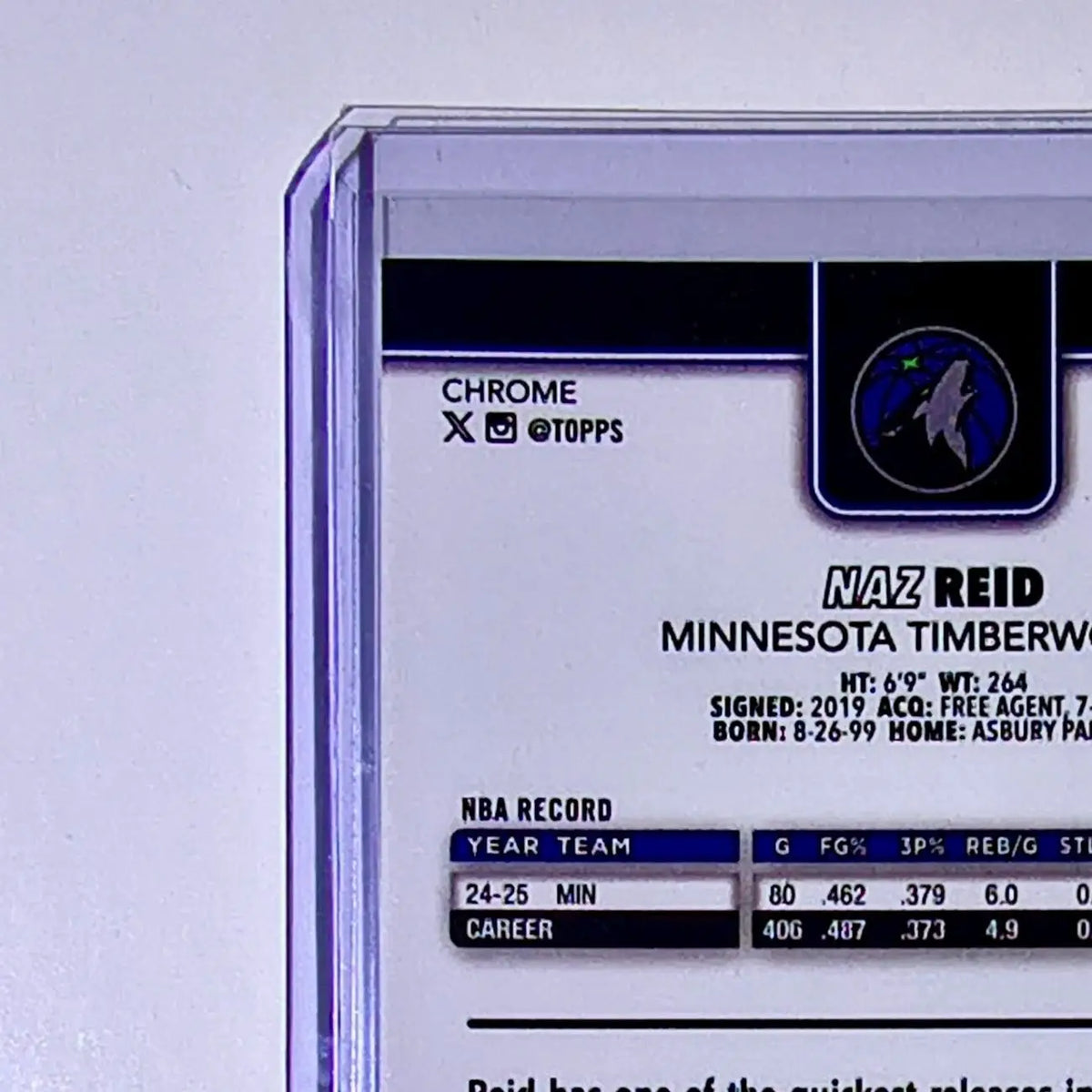 Naz Reid 2025-26 NBA Topps Chrome Update #71 Basketball Card Timberwolves - Basketball Card Single