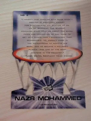 Nazr Mohammed - 1998 Press Pass - #NB 2 - Die Cut Net Burners Basketball - Basketball Card Single