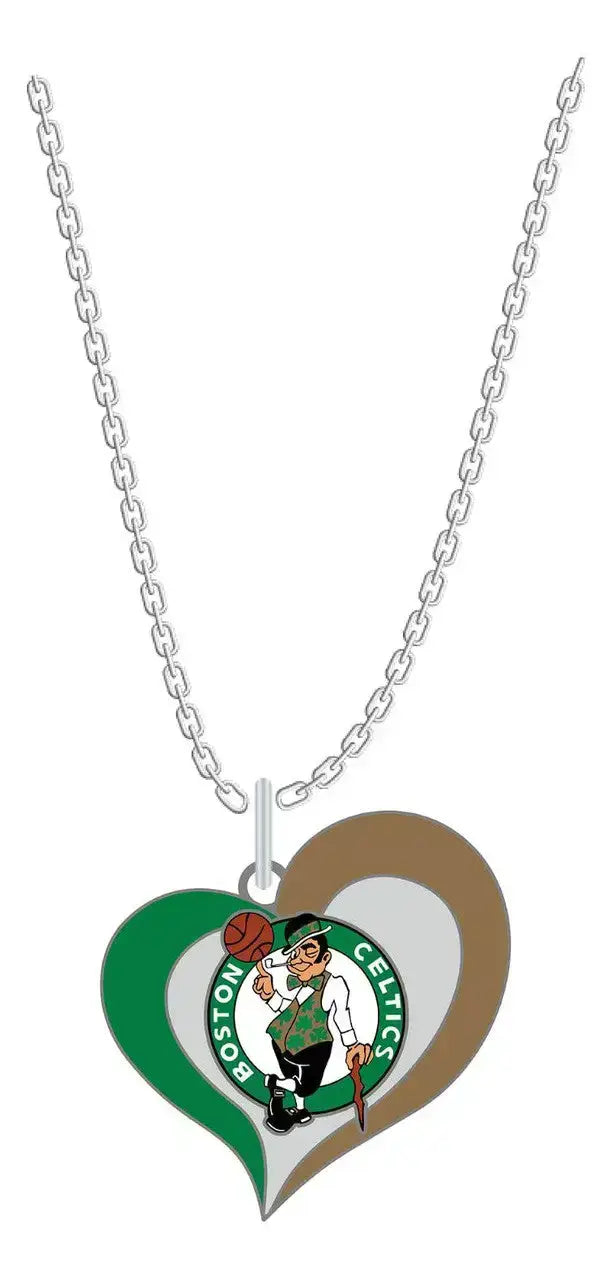 NBA Basketball Swirl Heart Necklace Pick Your Team