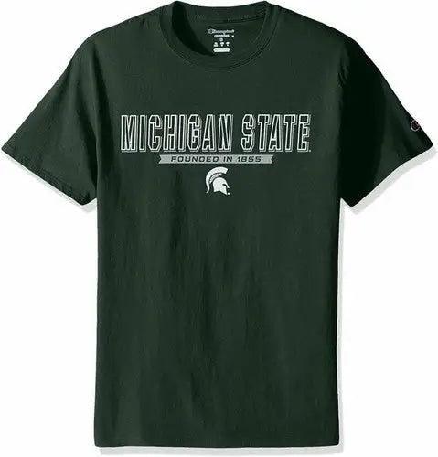 Dark green Michigan State Spartans champion perimeter short sleeve T-shirt for men