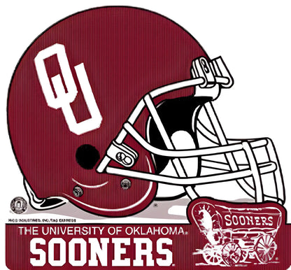 OU Sooners football helmet logo on NCAA felt pennant, perfect for trading cards fans