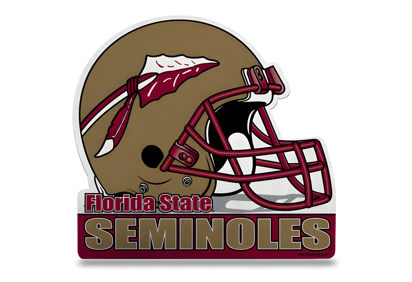 Football helmet with Florida State Seminoles logo on a NCAA Die-Cut Felt Pennant