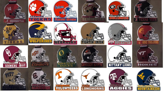 NCAA Die-Cut Helmet Felt Pennant featuring various college football team logos