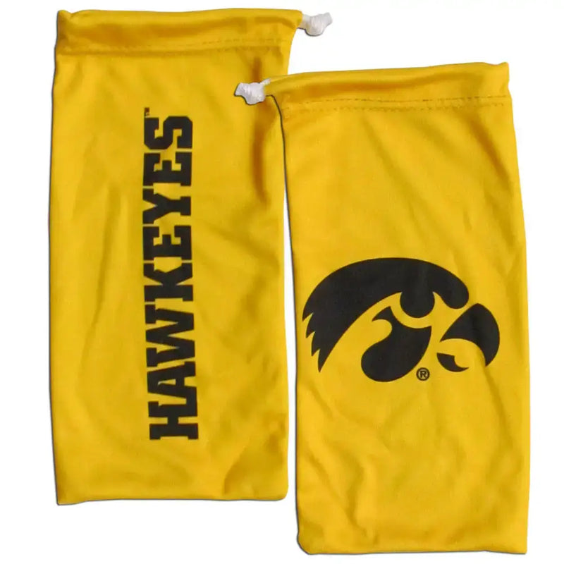 NCAA Football Microfiber Glasses Bag Team Logo Pick Team SunGlasses Eyewear - Iowa Hawkeyes