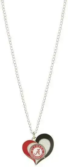 NCAA Football Swirl Heart Necklace Pick Your Team