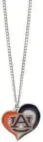 NCAA Football Swirl Heart Necklace Pick Your Team