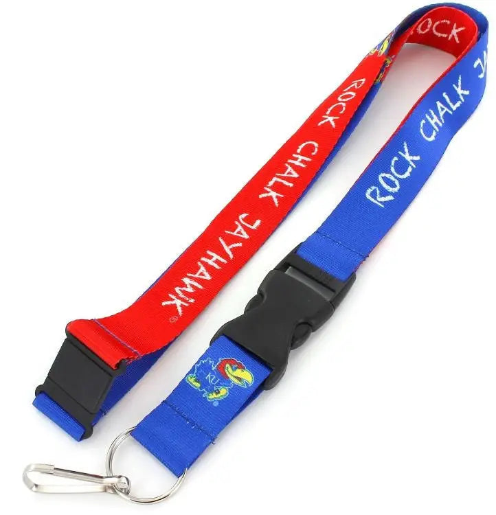 Rock Chalk slogan lanyard featuring Jayhawk logo ideal for NCAA trading cards
