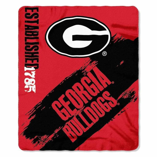 NCAA Georgia Bull Dogs Fleece Throw - Painted Series - Sports Memorabilia