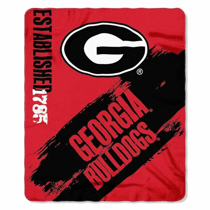 NCAA Georgia Bull Dogs Fleece Throw - Painted Series