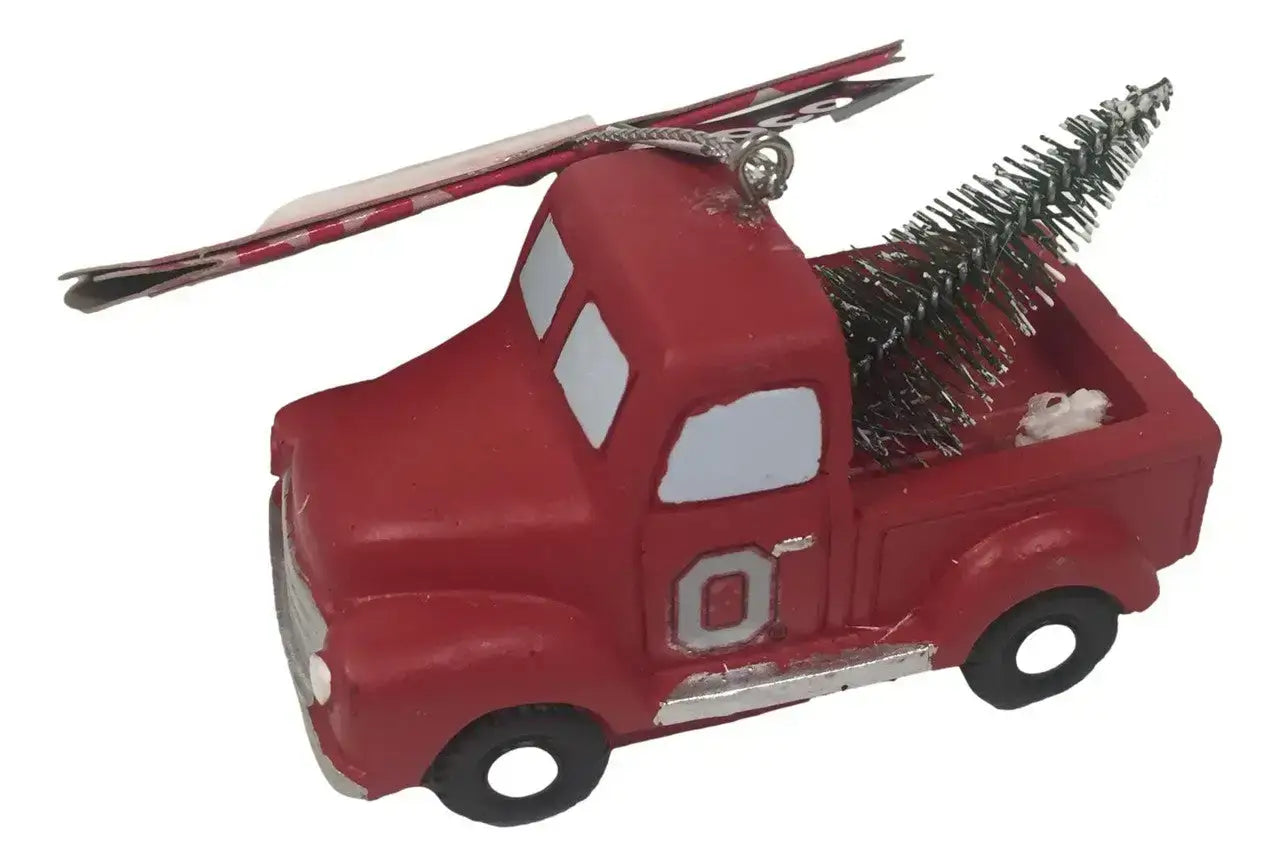 NCAA Team Truck with Tree Ornament Choose Your Team - Ohio State Buckeyes ’O’