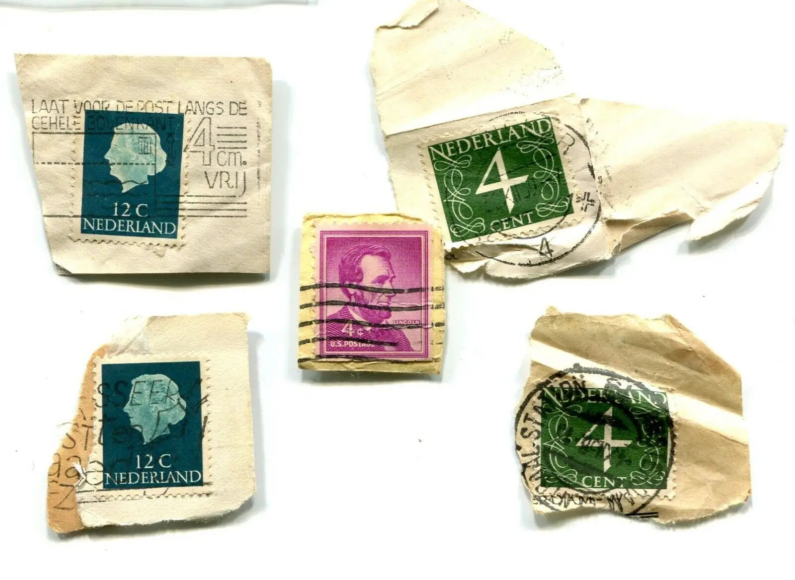 Collection of used postage stamps from Nederland in a unique stamp lot for collectors