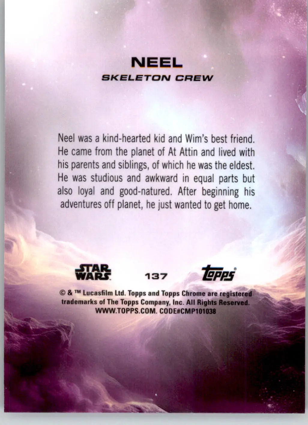 Neel - 2025 Topps Chrome Star Wars Sapphire - #137 - Non_sport - Star Wars Card Single