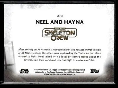 🌟 Neel And Hayna, 2025 Topps Chrome Star Wars Refractor #SC-12 🌟