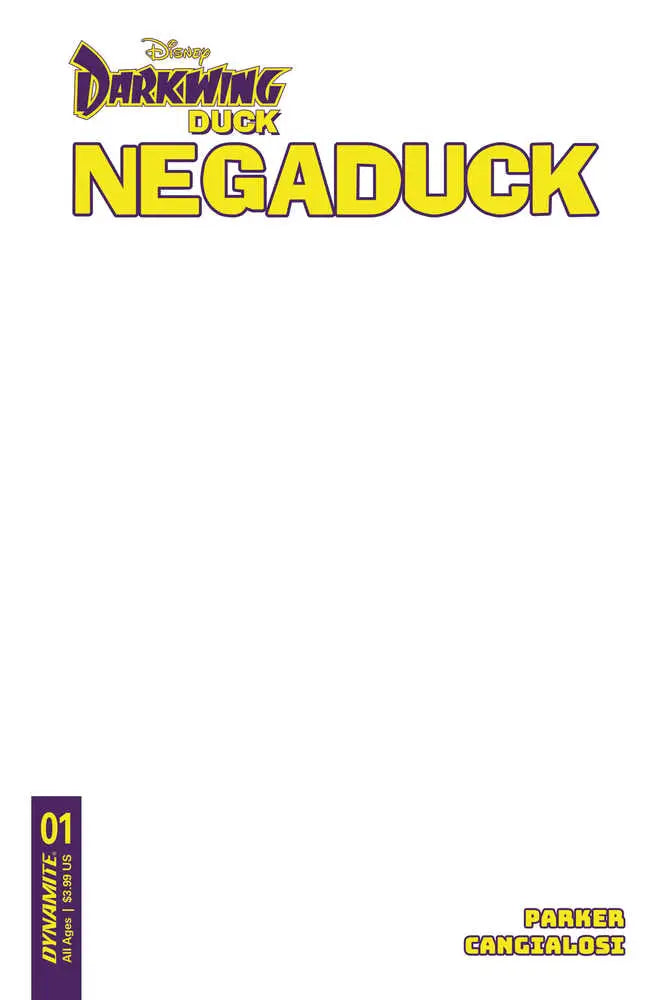 Comic book cover for Darkwing Duck Negaduck on a mostly white background for collectors