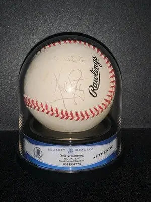Neil Armstrong Signed ONL Ball Baseball BAS Beckett Encapsulated Auto NASA - Sports Memorabilia
