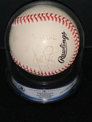 Neil Armstrong Signed ONL Ball Baseball BAS Beckett Encapsulated Auto NASA - Sports Memorabilia