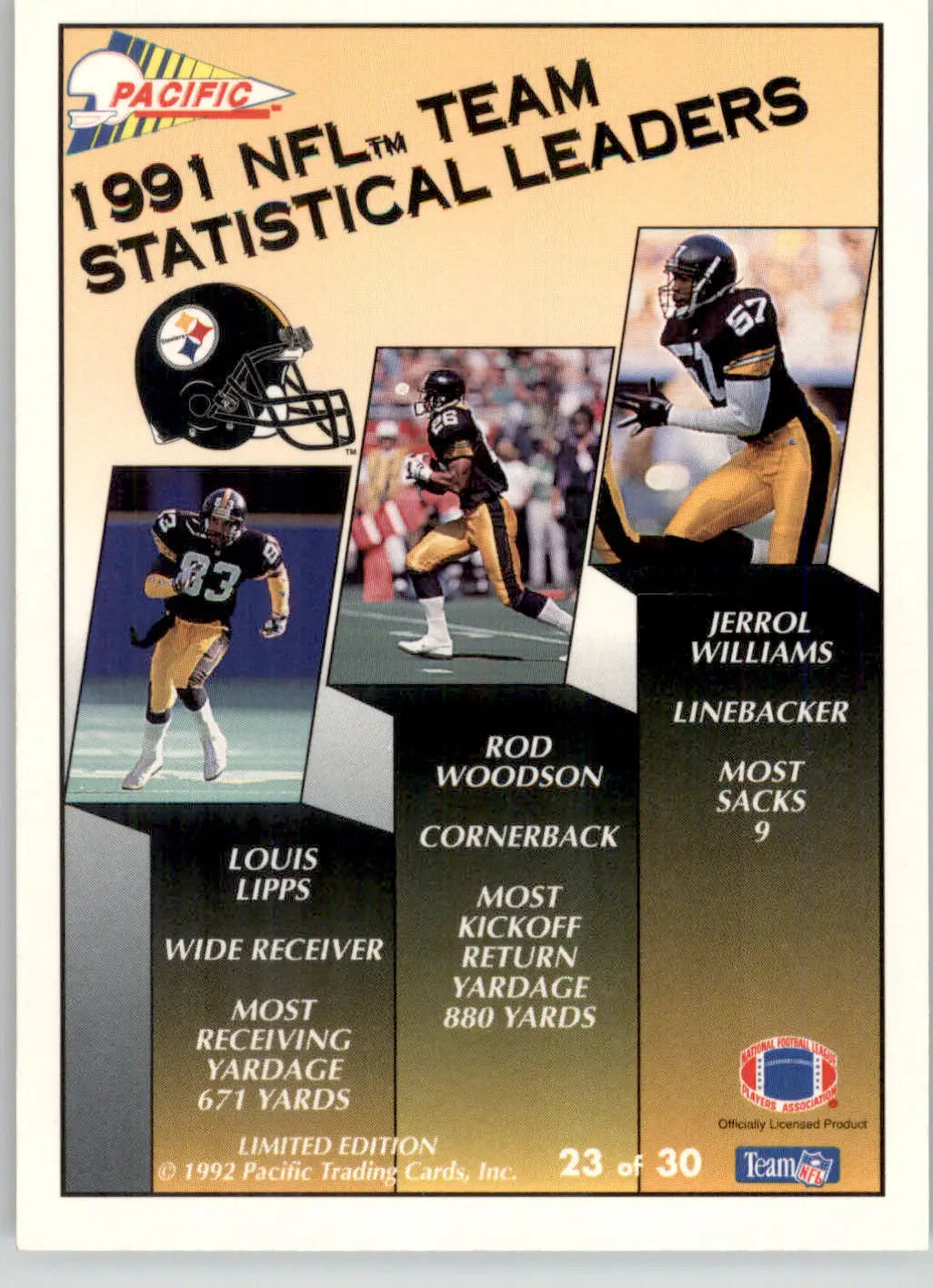 Neil O’Donnell - 1992 Pacific - #23 - Statistical Leaders Football