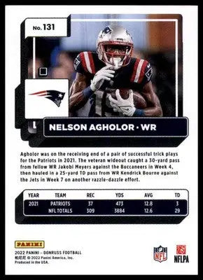 Nelson Agholor 2022 Donruss #131 New England Patriots - Football Card Single