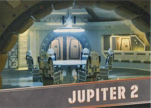 Futuristic Jupiter 2 meeting area inside the Netflix Lost in Space chase card hub level