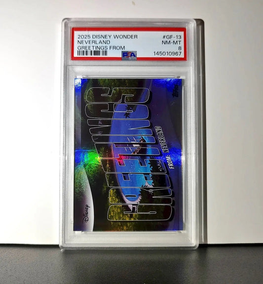 Neverland 2025 Topps Disney Wonder #GF-13 Greetings From Card Peter Pan PSA 8 - Non-Sports Card Single