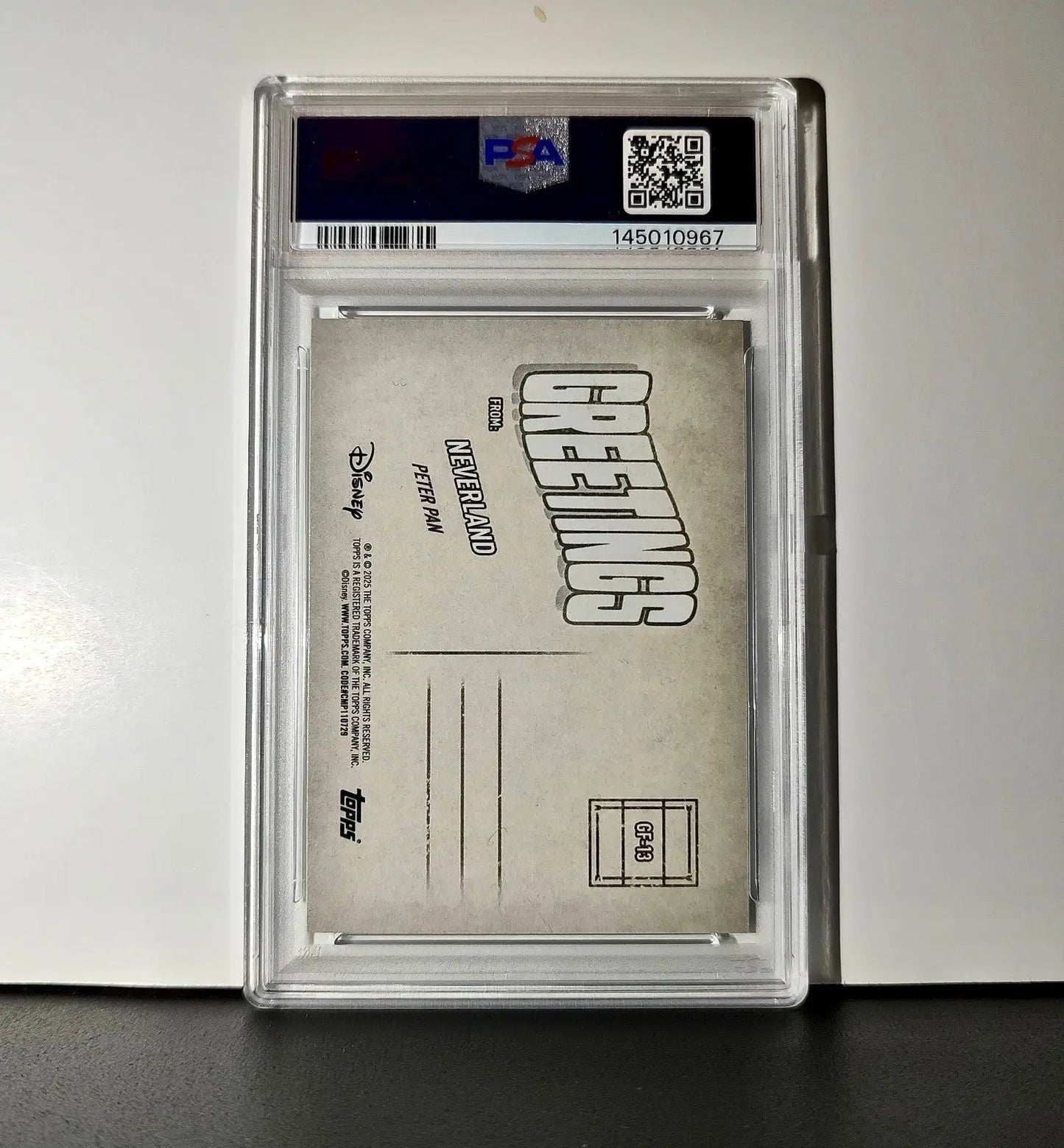 Neverland 2025 Topps Disney Wonder #GF-13 Greetings From Card Peter Pan PSA 8 - Non-Sports Card Single