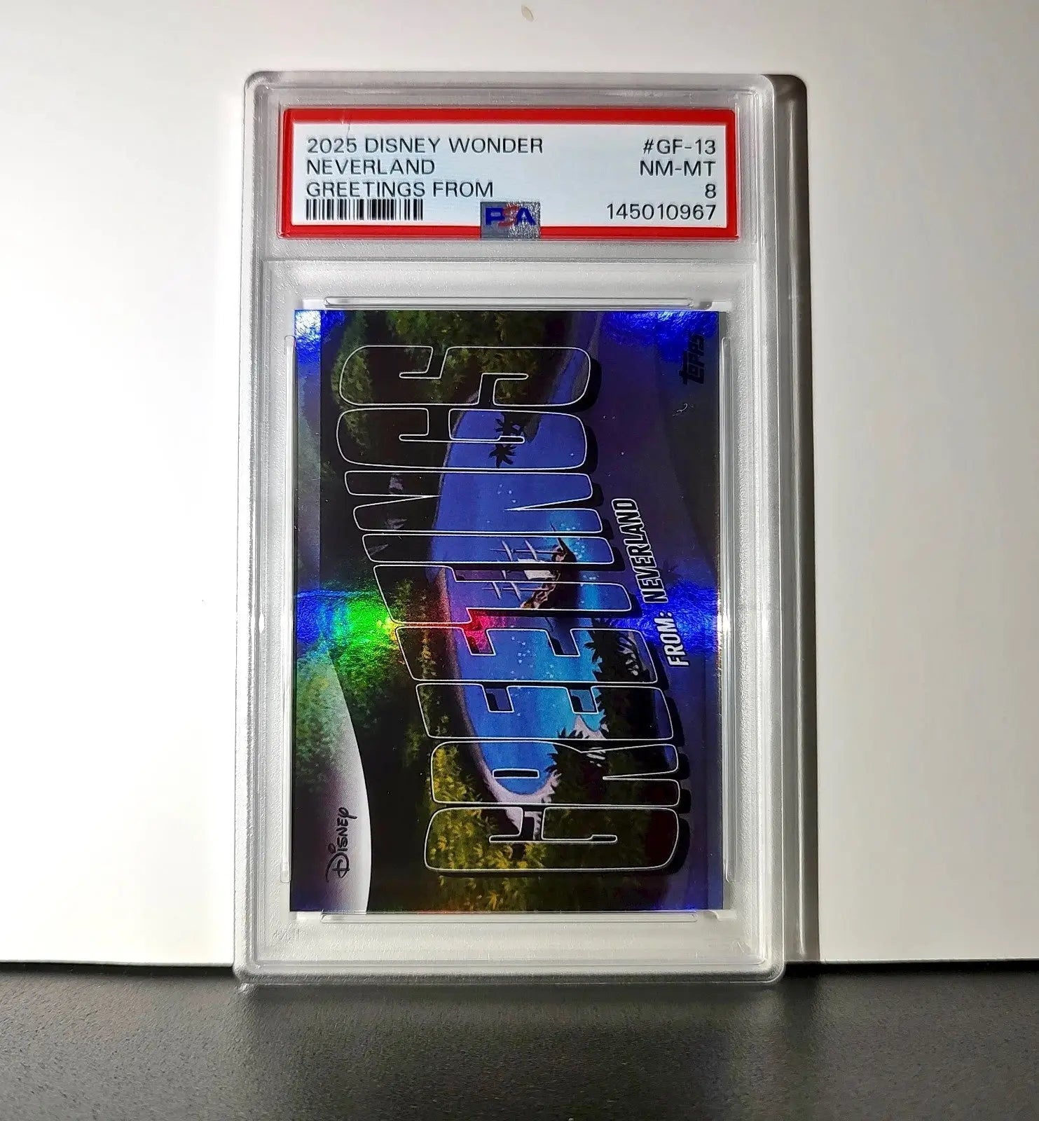 Neverland 2025 Topps Disney Wonder #GF-13 Greetings From Card Peter Pan PSA 8 - Non-Sports Card Single
