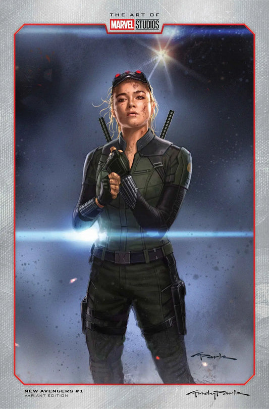 Yelena Belova comic book cover from New Avengers #1 Andy Park Marvel Studios variant
