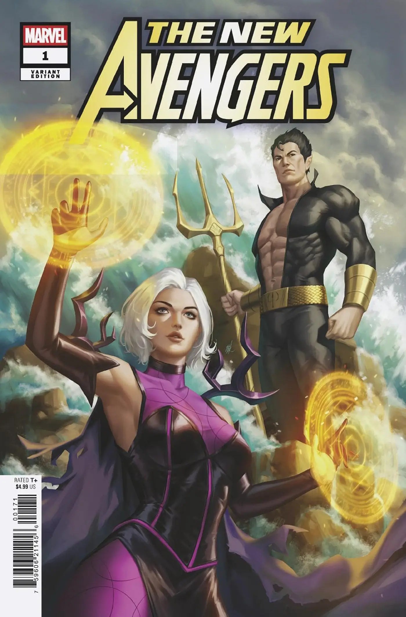 Comic book cover of New Avengers #1 Ejikure Clea and Namor Variant C comic