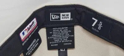 Hat interior with size and material tags for Detroit Tigers 4th of July 59FIFTY cap