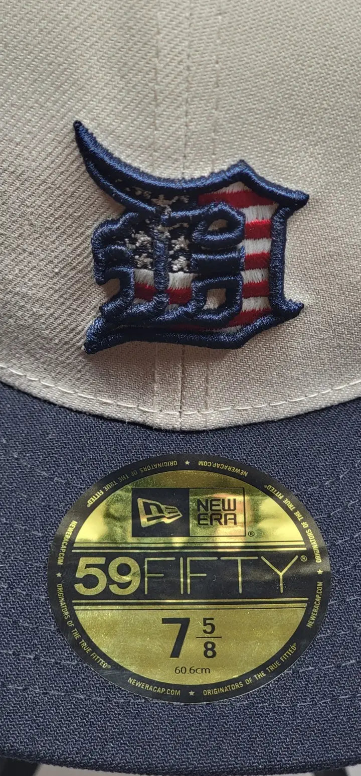 Detroit Tigers 4th of July era Detroit Tigers official on-field cap 7 5/8 59FIFTY