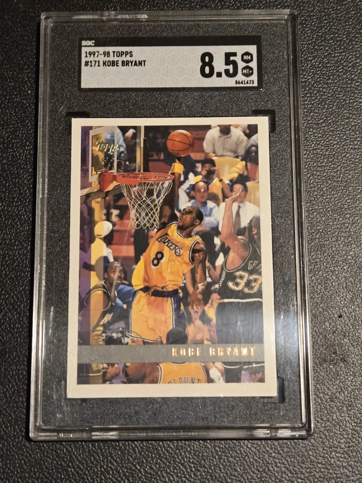 New Era Lakers 9Fifty Snapback Hardwood Classics Hat + 1997 Kobe Bryant SGC 8.5 - Basketball Card Single