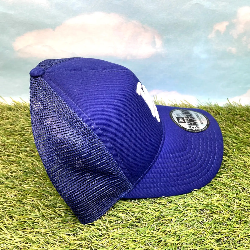 New Era Los Angeles Dodgers 9Forty Blue Trucker Mesh Adjustable Snapback Hat Cap - Apparel