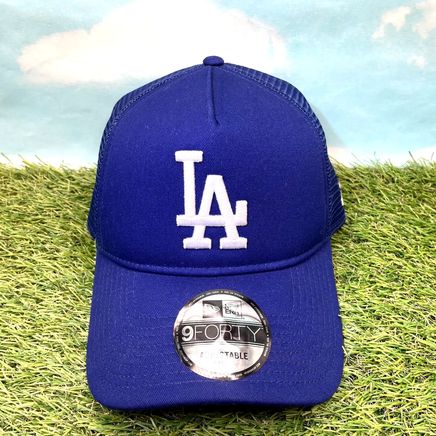 New Era Los Angeles Dodgers 9Forty Blue Trucker Mesh Adjustable Snapback Hat Cap - Apparel