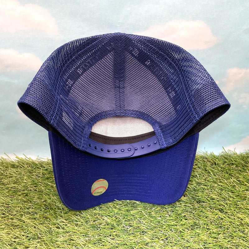 New Era Los Angeles Dodgers 9Forty Blue Trucker Mesh Adjustable Snapback Hat Cap - Apparel
