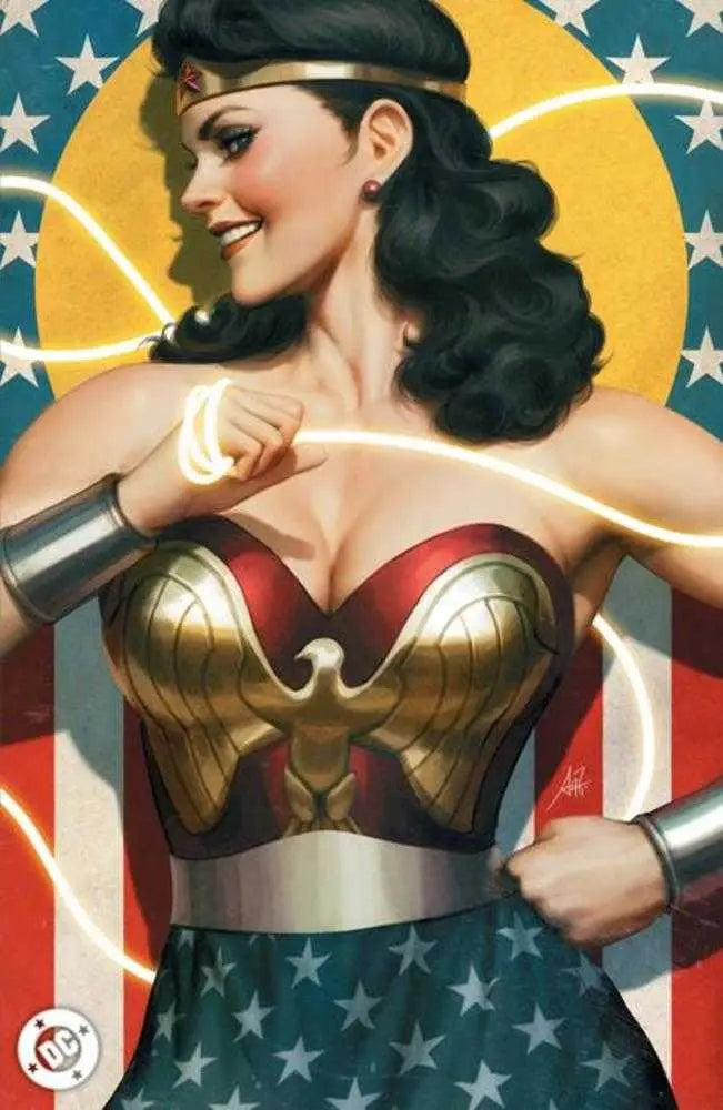 Wonder Woman comic book cover foil variant featuring Cover F Stanley Artgerm Lau artwork