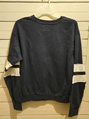 NewYork Popular Sweatshirt Mens XL Seattle Navy White Striped Sleeve Applique - Apparel